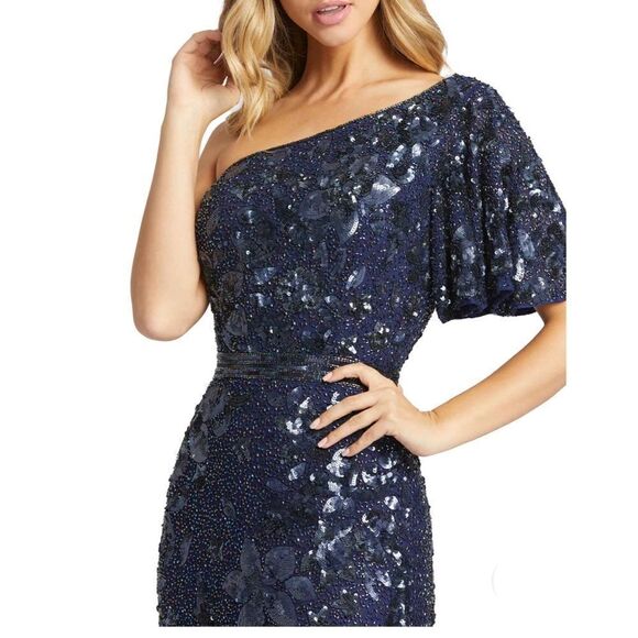 NEW MAC DUGGAL SEQUINED ONE SHOULDER EVENING GOWN - Picture 3 of 13